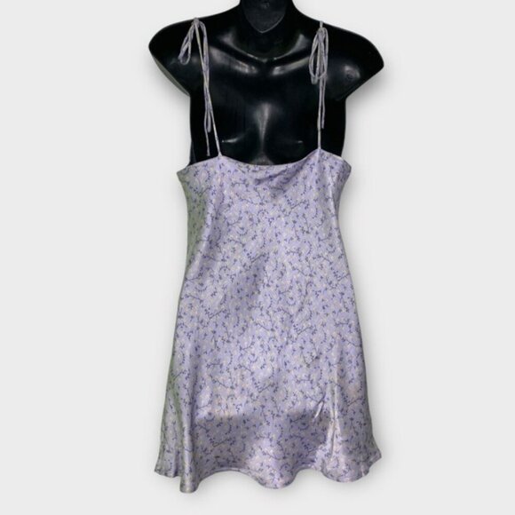 Zara Floral Satin Slip Mini Dress - Picture 9 of 10